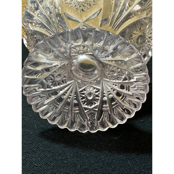 Antique Imperial Glass Nucut 212 Footed Compote Saw Tooth Edge Dish - Picture 5 of 10